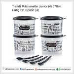 Trendz Kitchenette Junior (4) 570ml & Hang On Spoon (4)